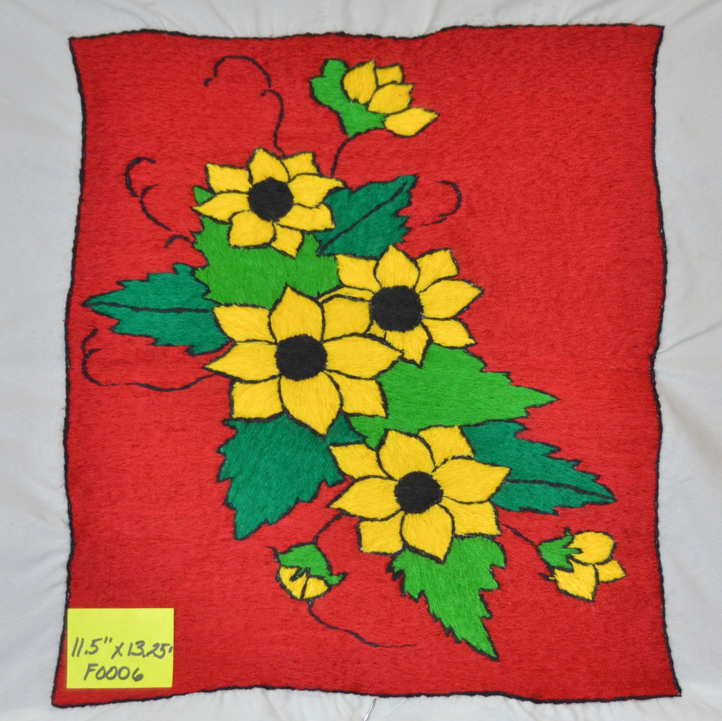 Embroidery "Flats" - Floral on Red