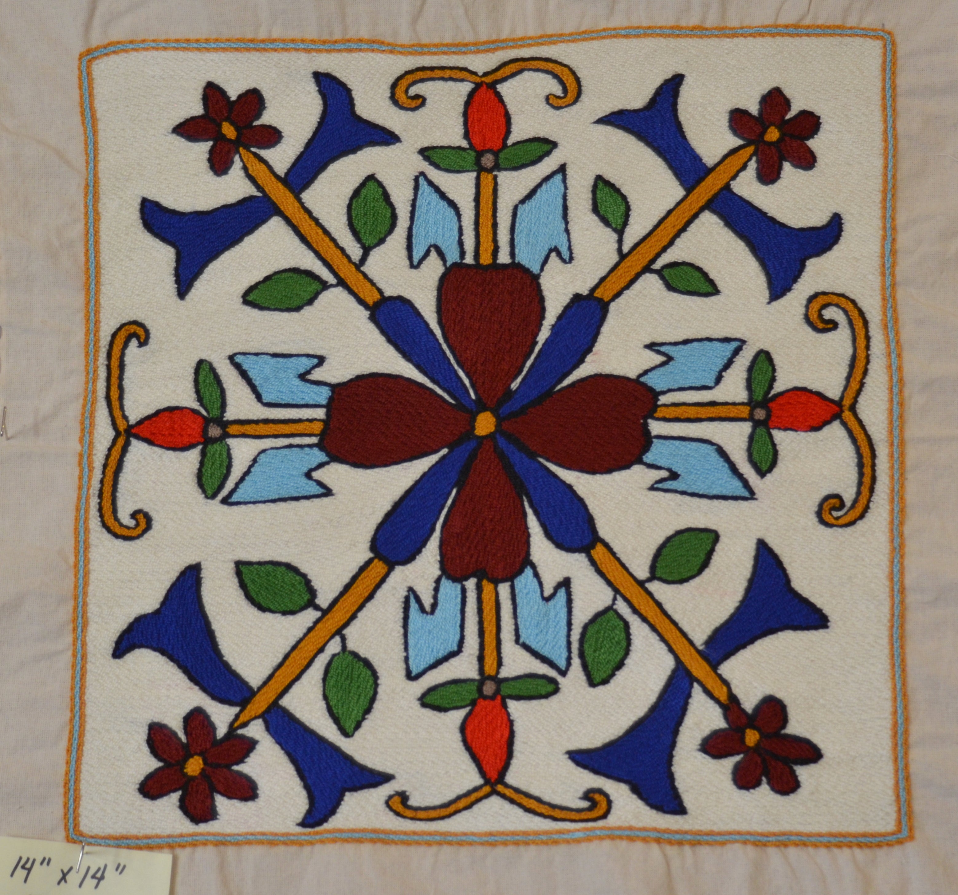 Embroidery "Flats" Floral/Geometric on white